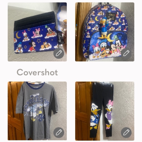 Complete=Disney/Loungefly🎒🌜+ID holder+ Keychain+ leggings+tee L